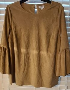Crown&Ivy faux suede top size large